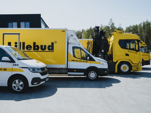 Lillebil och Lillebuds lastbilar i Stockholm
